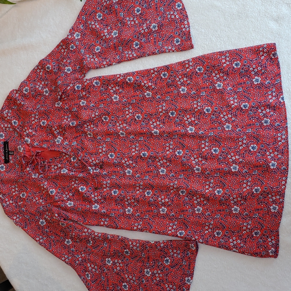 Red Floral Long Sleeve Dress